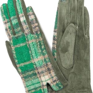 Top It Off Women’s Winter Gloves – Oprah’s Favorite Things Green Plaid Text Tech